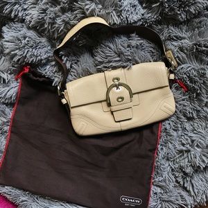 Coach - Soho Leather Buckle Shoulder Bag Cream